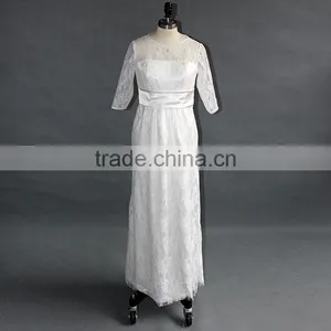 2017 Short Sleeve Sheath/Column New Wedding Dress Lace Appliques thumbnail-6