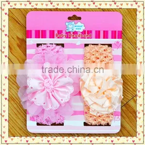 Multi-style Flower Plain Baby Girl's Headband Set for Baby Gift thumbnail-1
