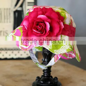 New Design Girl Sunhat Green And Pink Girl Floral Sunhat Girls Wear A-NP-KC905-403 thumbnail-1