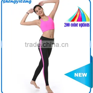 Beautiful Fluorescence Slim Fitness Yoga Clothes 88% Polyester + 15% Spandex Fitness Sportwear Yoga Suit in Guangzhou thumbnail-1