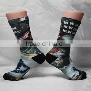 3d Digital Printed Custom Design Elite Basketball Crew Socks Terry Socks Factory thumbnail-5