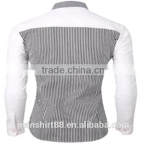 2016 New Wholesale Stylish Vertical Stripes Long Sleeve Button Down Custom Mens Casual Dress Shirts thumbnail-4