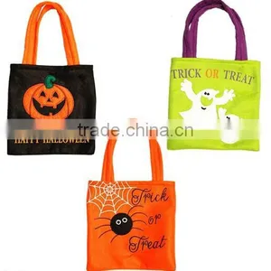 Haunted Black Green Orange Halloween Party Trick Treat Bag thumbnail-1