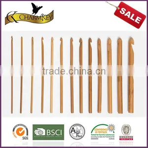 Charmkey Bamboo Needle Single Point Bamboo Crochet Hook Set for T Shirt Yarn to Crochet Blankets thumbnail-1