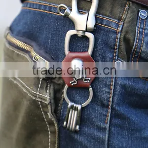 Punky Llavero,Skull Head Leather Strap Chain Bikers Punk Gothic Key Chain Hand Made thumbnail-5
