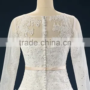 2017 Wedding Dress Mermaid Lace Ball Gowns 3/4 Sleeves Tull Net Wedding Gowns AS41601 thumbnail-4