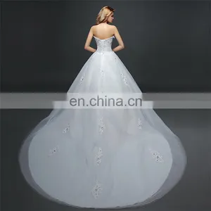 HS1628 Made in China 2017 Strapless Bling Princess Puffy Prom Ball Gown Wedding Dress thumbnail-3