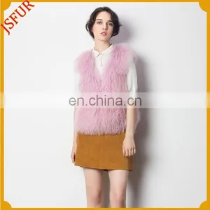 Colourful Dyed Mongolian Fur Vest Winter Waistcoat thumbnail-1
