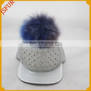 Hot Sale Customized Genuine Raccoon Fur Pompom Spring/summer Hat thumbnail-2