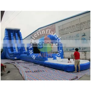 30ft Blue Crush Run 'N Splash' Inflatable Water Slide thumbnail-1
