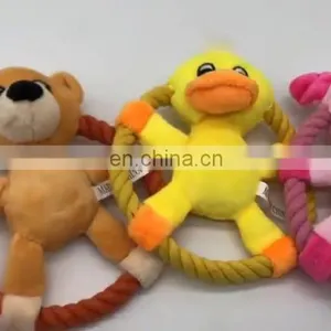 Wholesale Animal Shape Chew Stuffed Pet Dog Toy Squeaky With Cotton Rope thumbnail-1