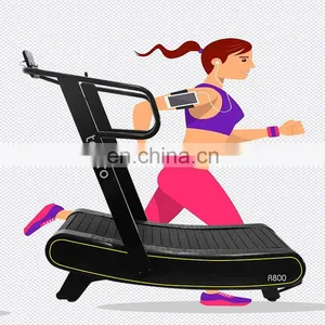 Woodway Running Machine for Semi-commercial UseCurved Treadmill & Air Runner Fitness Equipment Gym Treadmill With Resistance Bar thumbnail-1