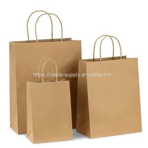 Wholesale Paper Bags With Handle Brown Custom Printed Twisted Handle China Carrier Packaging Bags thumbnail-1
