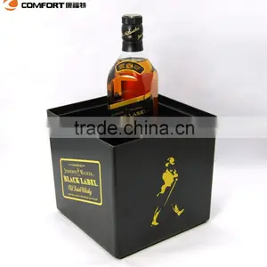 Square Double Layer Small Black Drink Plastic Ice Buckets With Lid thumbnail-4