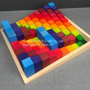 Custom Baby Educational Wooden Rainbow Step Unit Blocks | Natural Toys & Crafts thumbnail-5