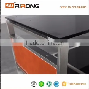 Foshan China Glass Coffee Table Stainless Steel Legs thumbnail-2