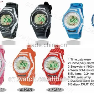 SNT-LR615 Cheap Fashion PU Band LCD Digital Watch thumbnail-1