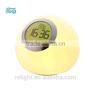 Multicolor Changing LED Small Night Light With Clock Display and Alarm Clock Function thumbnail-4
