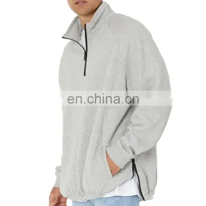 OEM High Quality Custom Half Zip Pullover Plain Hoodies Quarter Half Zip Hoodie Men Half Zip Hoodie Up thumbnail-5