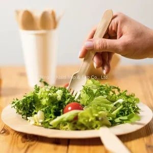 Eco-Friendly Biodegradable Degradable Birch Wooden Knife Spoon Fork Cutlery (400/Case) thumbnail-4