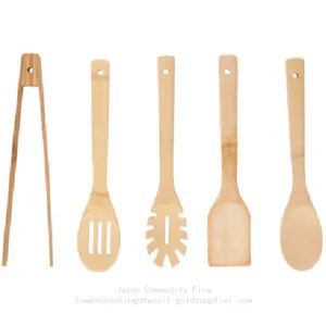 Bamboo Salad Spoon Set Bamboo Wood Kitchen Tools Set for Sale thumbnail-4