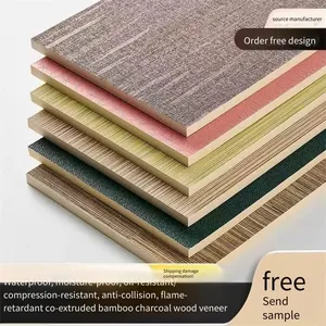 Xindishu Bamboo and Wood Fiber Solid Wall Panel, 8mm Thick, 1.22m Wide, Environmentally Friendly and Flame-retardant Wall Panel thumbnail-1
