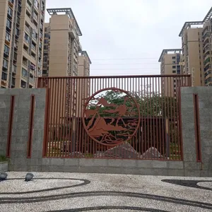 Heavy Duty Welded Steel Fence Panel With Wrought Iron Picket and Finials for Durability thumbnail-5