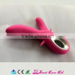 New Arriving Dual Stimulators Vagina Vibrator Sex Toy Silicone Rechargeable Adult Sex Toy for Woman thumbnail-3