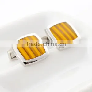 Novelty Jewelry Boxes Men's Ties Yellow Designed Yellow Cufflinks thumbnail-2