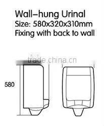 Chaozhou Modern Wall Hung Square Ceramic Urinal thumbnail-2