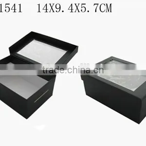 Custom Black Paper Gift Packaging Paper Box With Clear PVC Window Wholesale P1542 thumbnail-4