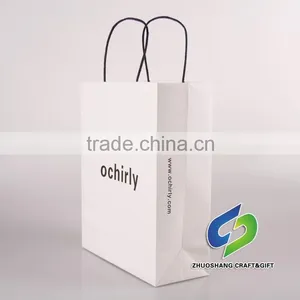 2016 Factoty Directely Custom Cheap White Kraft Paper Recycle Paper Material Shopping Bag thumbnail-1