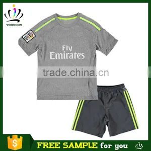 Real Free Sample to Euro Cheap Soccer Uniform Camisa Del Madrid Soccer Jersey for Kids Thai Quality Football Jerseys for Baby thumbnail-3