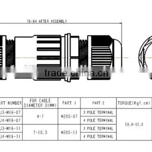 LED Lighting Outdorr Plastic Waterproof IP67 IP68 Cable Connector thumbnail-2