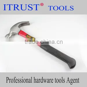 Carbon Steel Red Fiber Handle Claw Hammer HM1022 thumbnail-1
