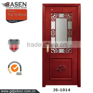 Single Swing Mahogany Solid Wood Tempered Glass Door thumbnail-4