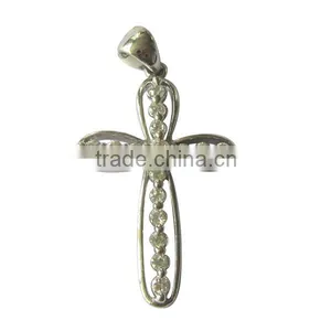 Latest Design Cross Love Pendant 925 Sterling Silver Rhodium Palted thumbnail-1