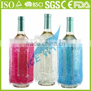 High Quality Reusable Wine Bottle Cooler Collapsible Wine Freezer Bag Customized thumbnail-1