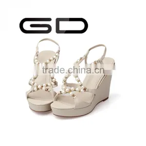 GDSHOE Korean Girls Nude Wedge Beach Beaded Sandals Shoes thumbnail-4