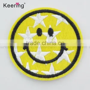 Hot Yellow Smile Face Garment Embroidery Design Custom Patch thumbnail-1