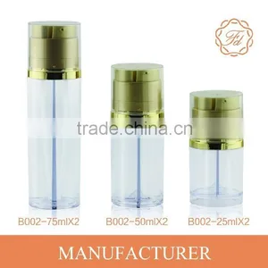 50ML Double Tube Cosmetic Lotion Bottle With Pump of China Producer thumbnail-1