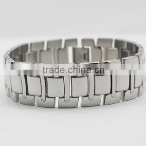 High Polish Link Chain Stainless Steel Cuff Bracelet Man thumbnail-1