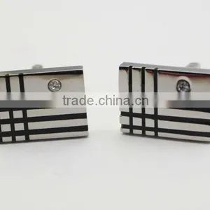 High Quality Rectangle Shape Crystal Cufflinks for Man thumbnail-3