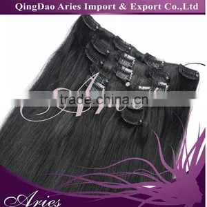 14"-30"100% Clip in Remy Real Human Hair Extensions #1 Jet Black thumbnail-1