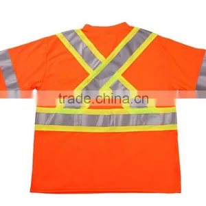 Orange Reflective Tape Safety T Shirt Cheaper Price China Manufacturer thumbnail-1