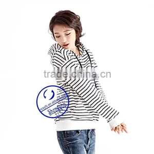 Custom Striped Pullover Sweatshirts Hoodies Women thumbnail-3