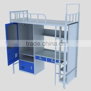 School Furniture Steel Dormitory Bed With Desk thumbnail-2
