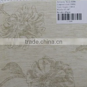 14*14 Pure Linen Printed Fabric thumbnail-1