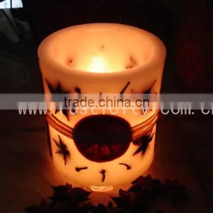 Colorful Beautiful Printing Pillar LED Candles thumbnail-2