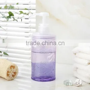 NEW 600ml Round Plastic Lotion Pump Bottle Transparent Shower Gel/Shampoo Refillable Bottles Empty Container Cap Sprayer thumbnail-2